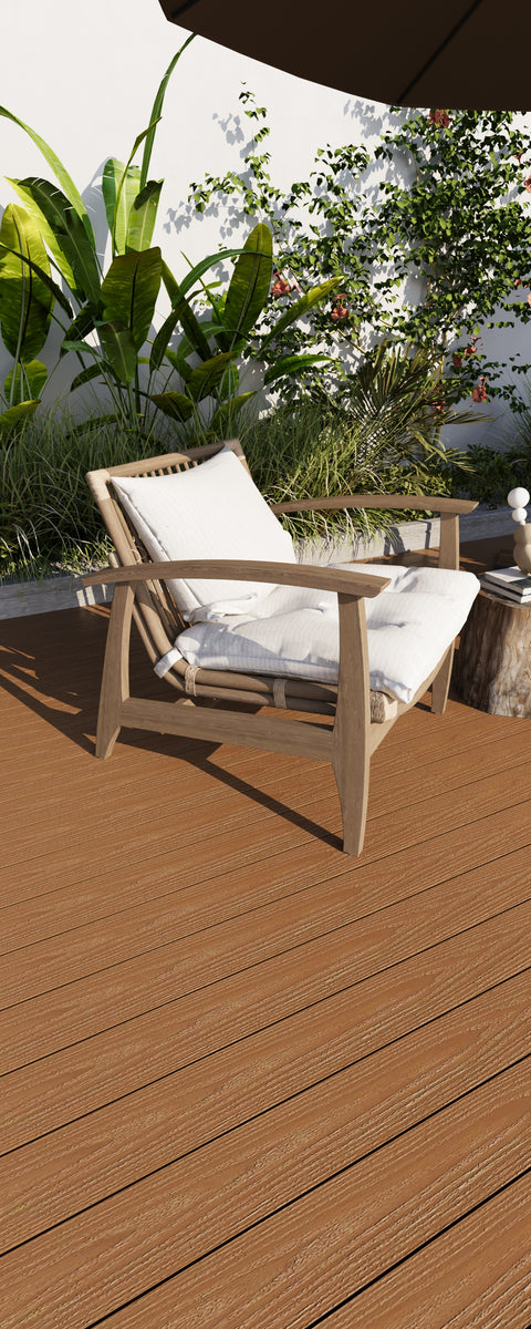 WPC Deck Comercial Premium. Color Teak Reversible