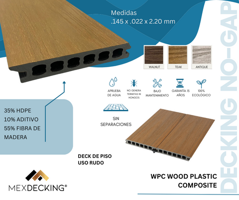 Deck Sin Separaciones. Color Walnut.